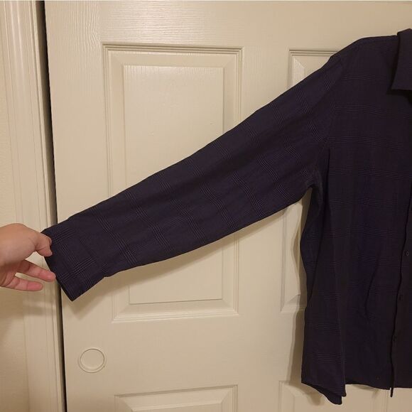 Marc Anthony slim fit purple/black collard button-down - Picture 4 of 9